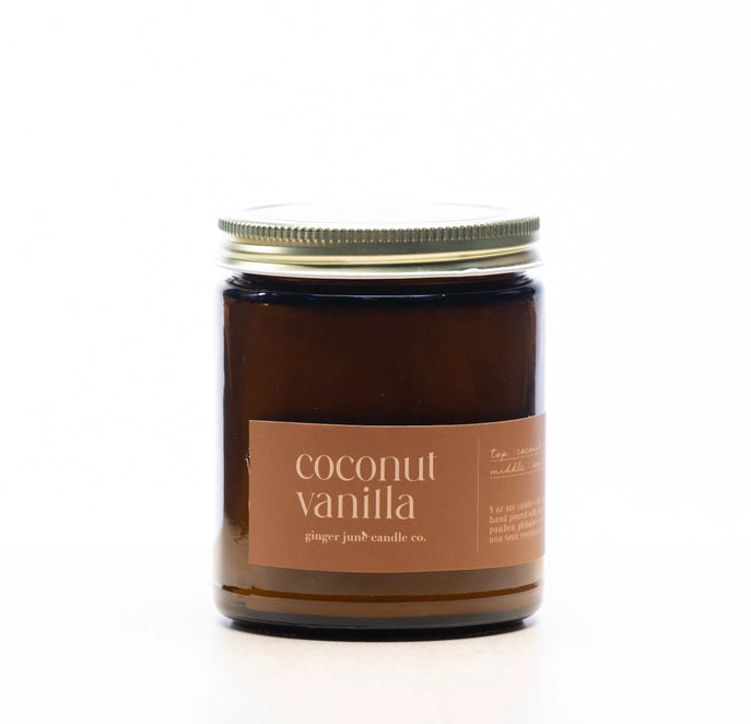 Ginger June Candle Co. COCONUT VANILLA - 8 oz Soy Candle