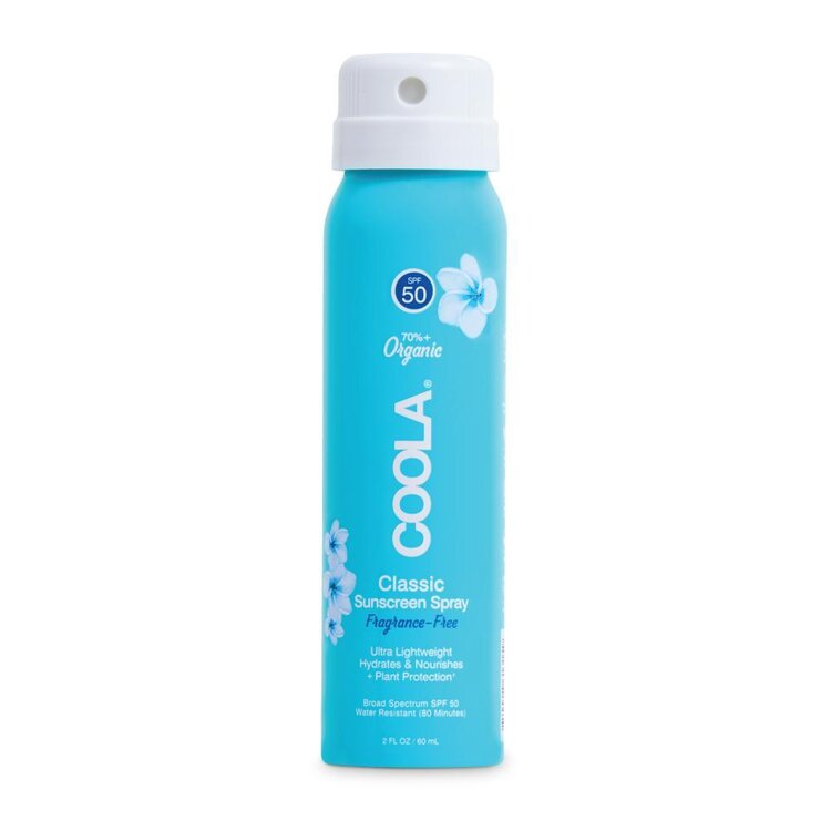 COOLA Classic Body Organic Sunscreen Spray SPF 50 - Fragrance Free (Travel Size)